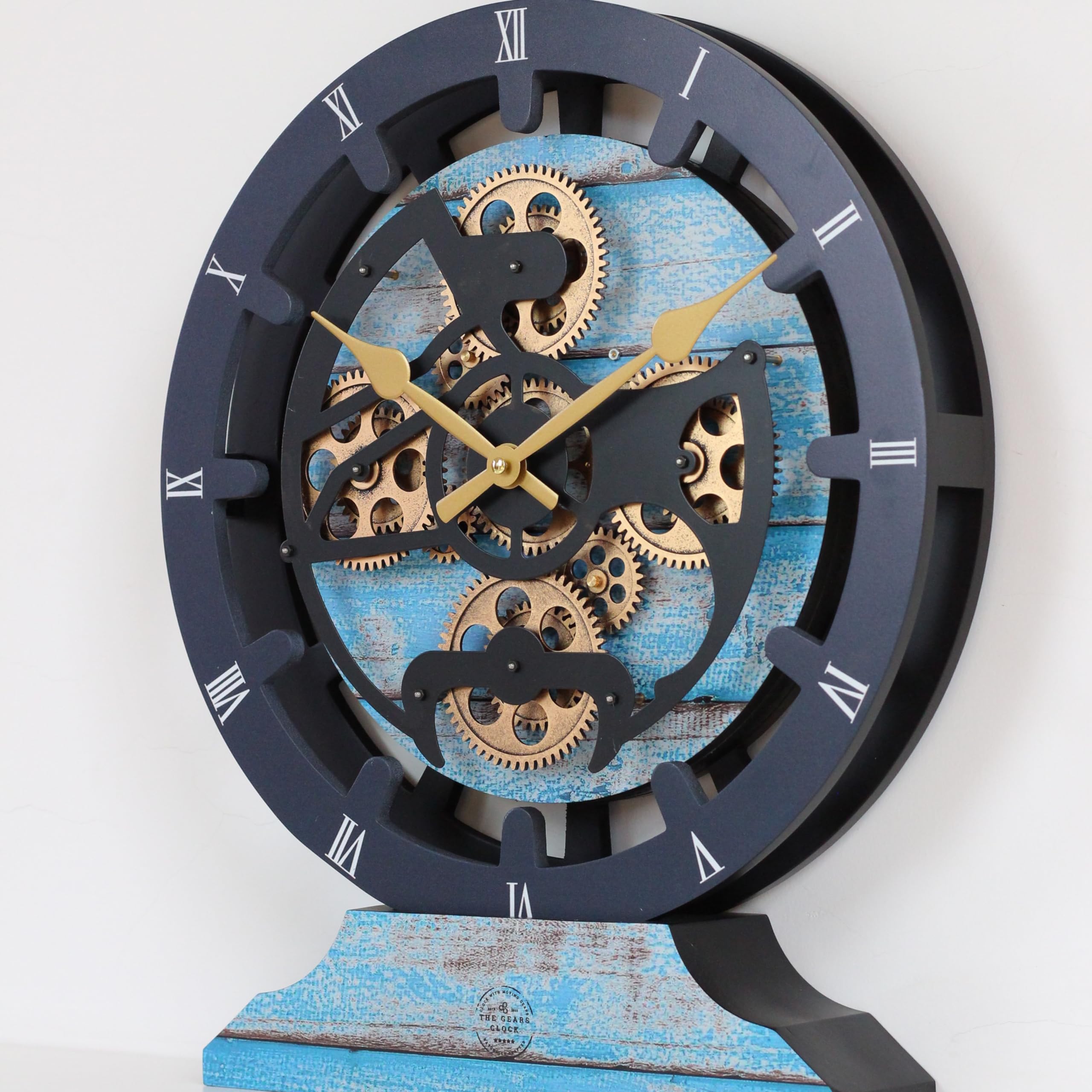 Amazon.co.jp: Gears Clock 16インチ 壁掛け時計 本物の動くギア付き